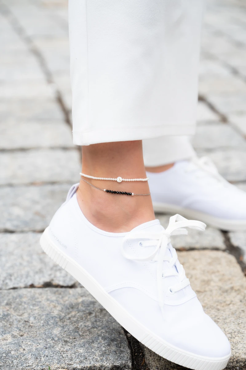 ZILIA Pearl Letter ABC Silver 925 Anklet