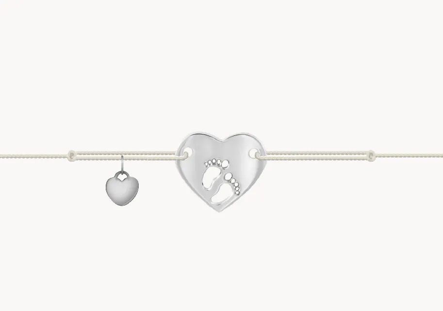 ZILIA Bracelet Baby Feet in a Heart Silver 925