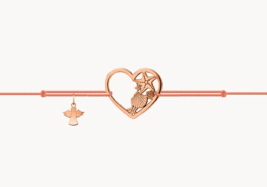 ZILIA Anklet Heart with Summer Rose gold 14K